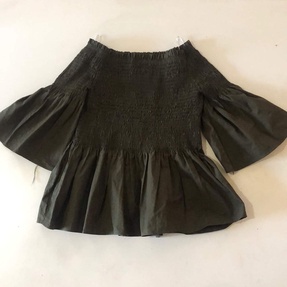 Ruched off the shoulder top
